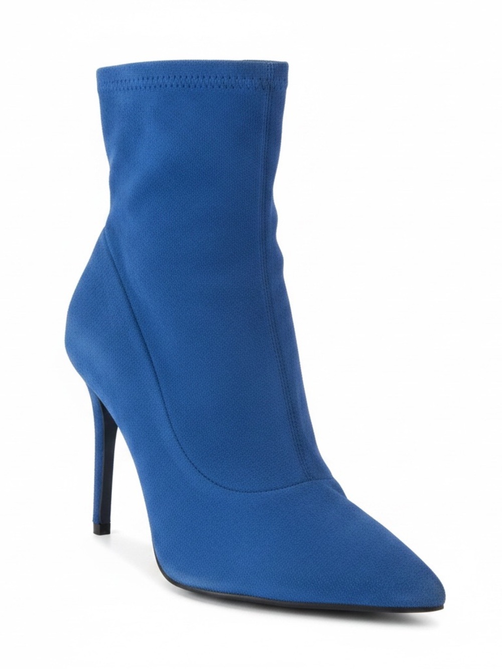Pointed-Toe Royal Blue Stiletto Ankle Boot